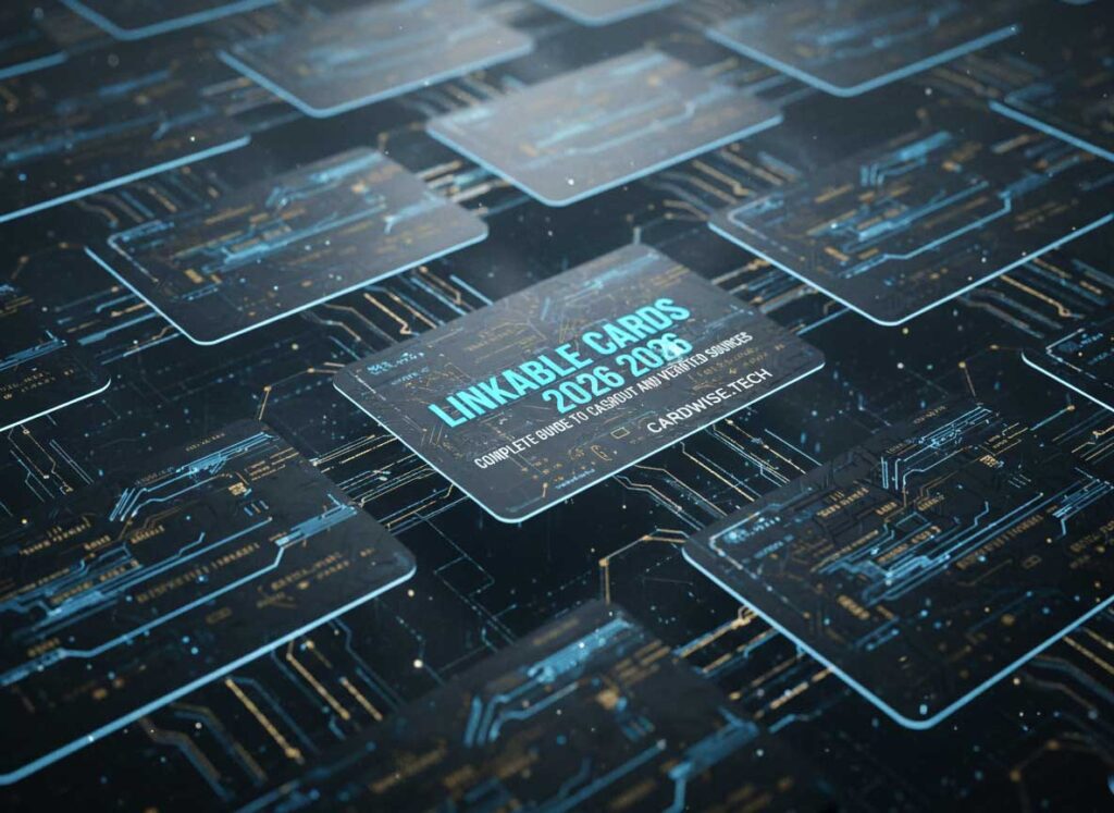 Linkable cards guide 2026 showing credit cards linked to payment platforms and crypto for cashout