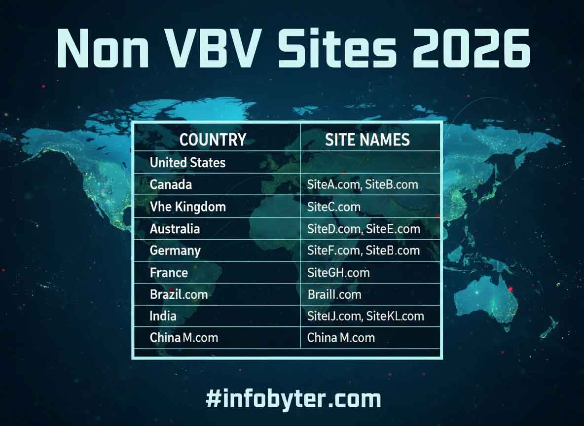 List of non VBV sites by country for August 2026